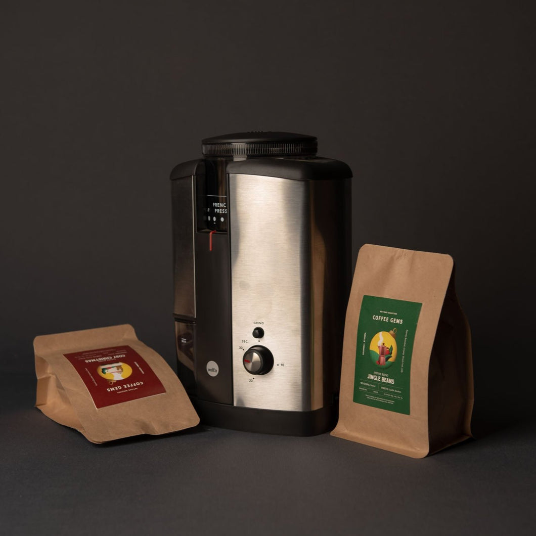 Wilfa Silver Coffee Grinder + FREE 2Kg Coffee Bag