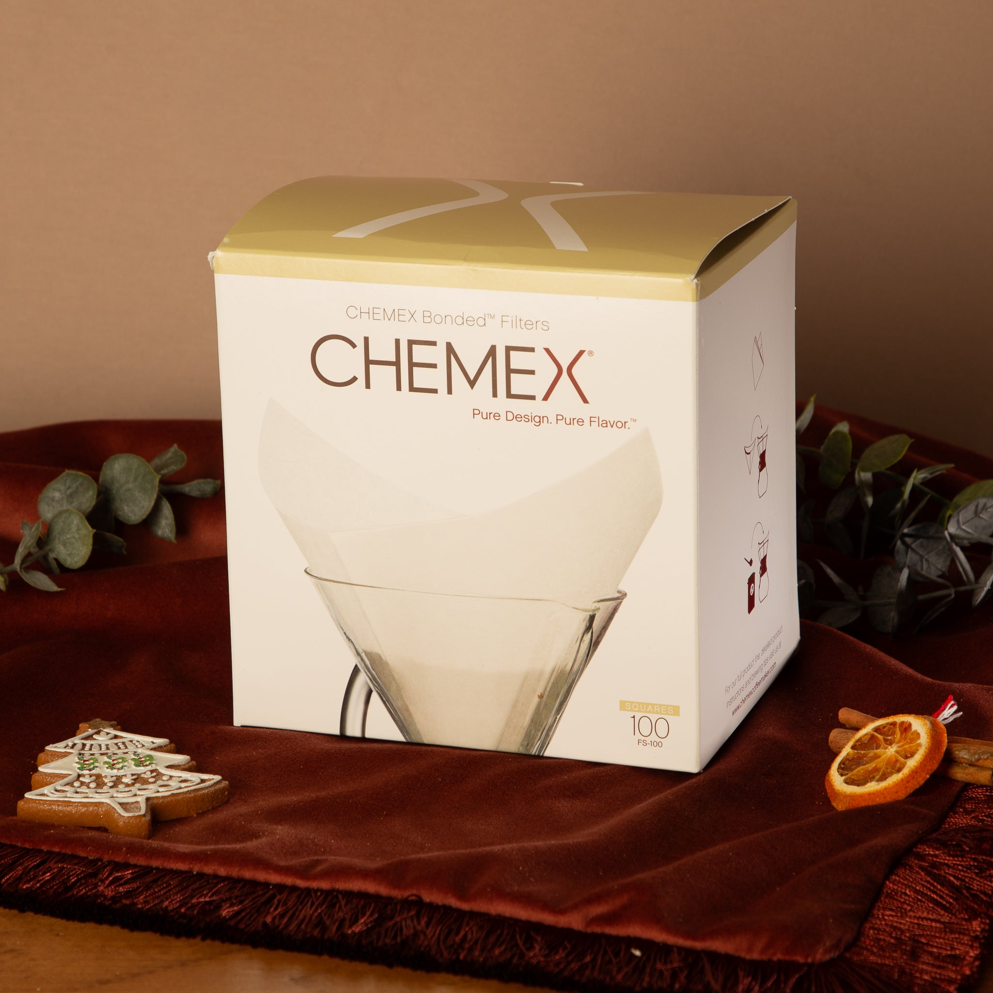 CHEMEX PRE-FOLDED FILTER SQUARES (For 6+ cup size Chemex)