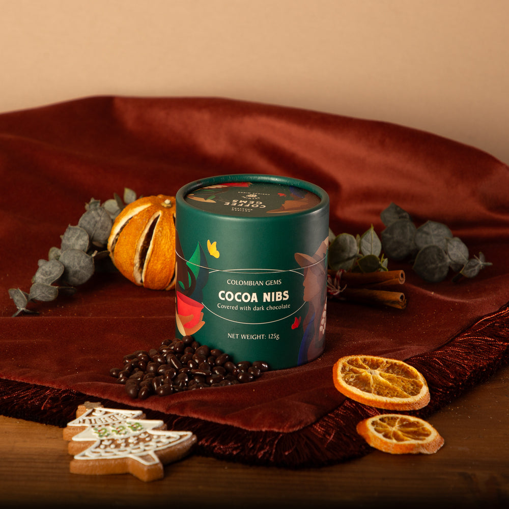 Cocoa Nibs Coated with Dark Chocolate Coffee Gift