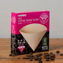Load image into Gallery viewer, Hario V60 Coffee Paper Filters - Size 02 (40 Pack)