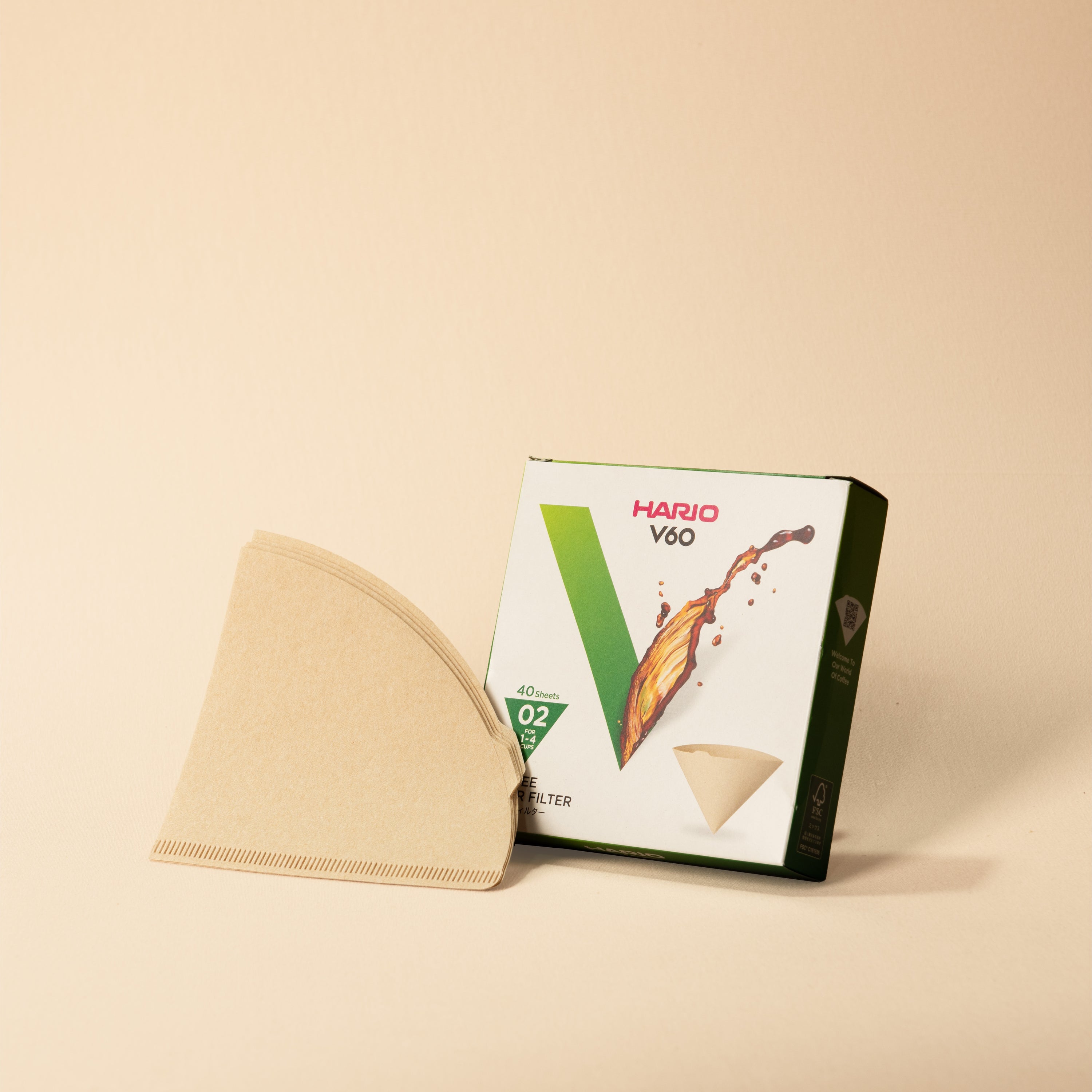 Hario V60 Coffee Paper Filters - Size 02 (40 Pack)